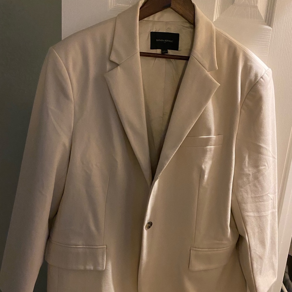Banana Republic Heather Oversized Blazer in Cream - Size L